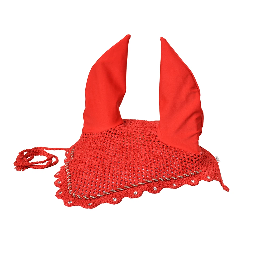 
All Colours Strass Horse Silent Ear Bonnet horse fly veil ear bonnet 