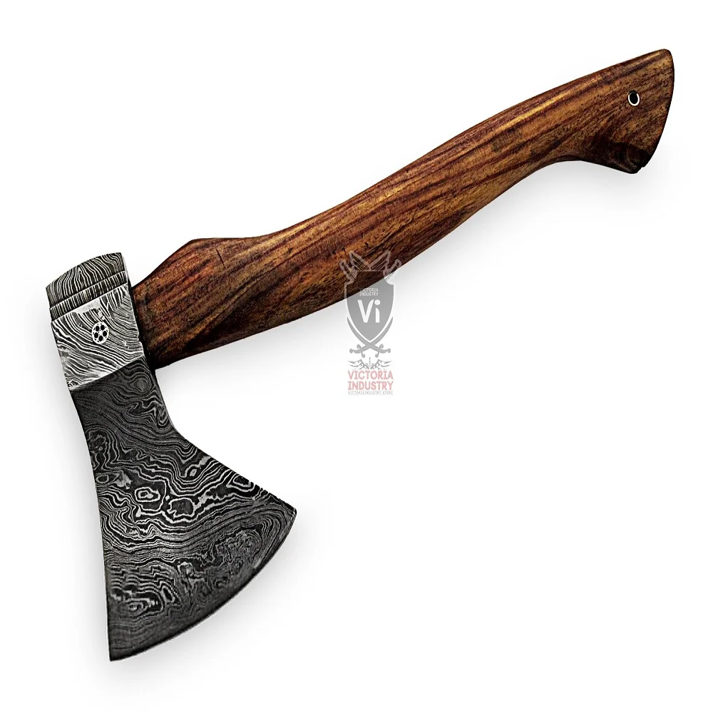 
Custom Handmade Damascus Steel Viking Style Axe Camping Axe High Quality Tactical Axe Hatches With leather sheath AX-24 