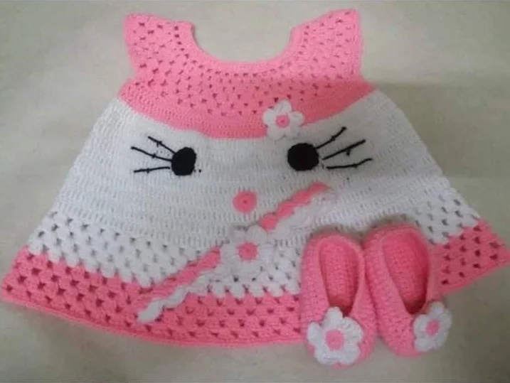 High Quality Hand Made Custom Design Hot Selling Baby Girls Kids Infant Toddler Wool Sweater Outfits Dress Made In Bangladesh