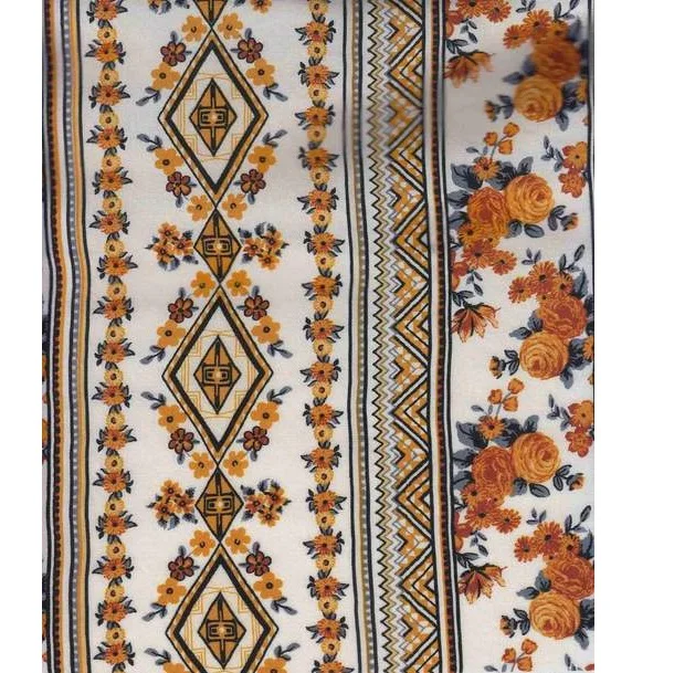 
Rayon Challis Floral Print Mustard has a Smooth Luxurious Hand and Slinky Drape 