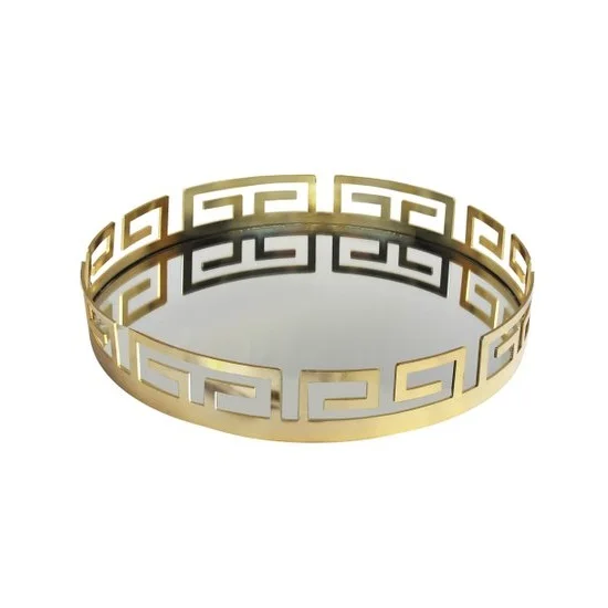 Newest Arrival Oval shaped metal  Tray With Silver Fine Touch For Luxury Tableware