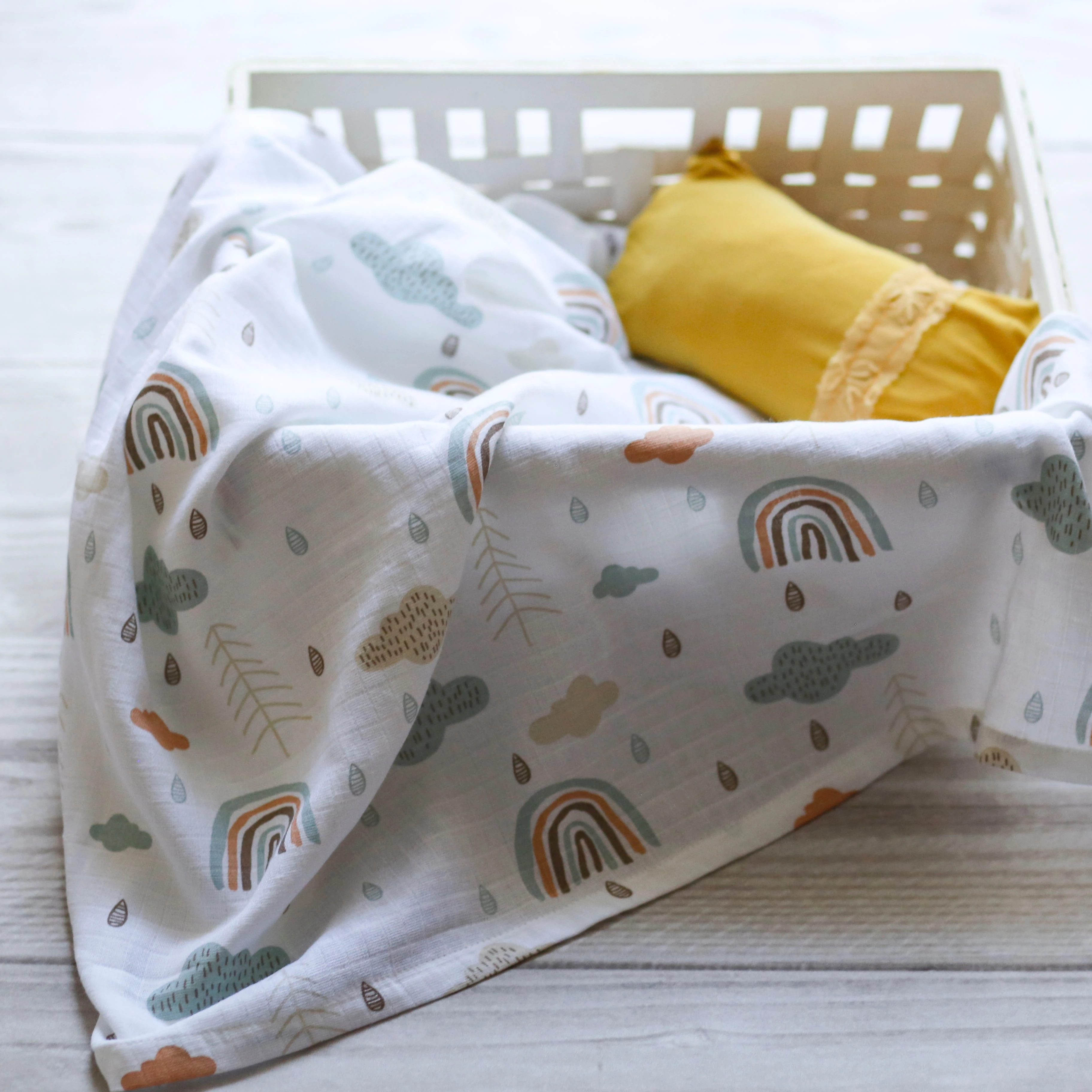 Eco friendly baby muslin fabric custom design digital print