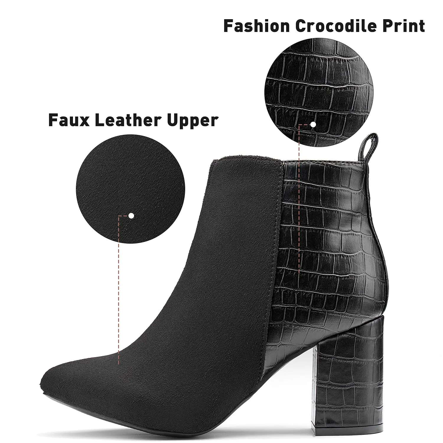 Woman Chunky Heel Boot High Heel Boots Zip Down Dressing Boot Waterproof New Trendy Ladies Shoes