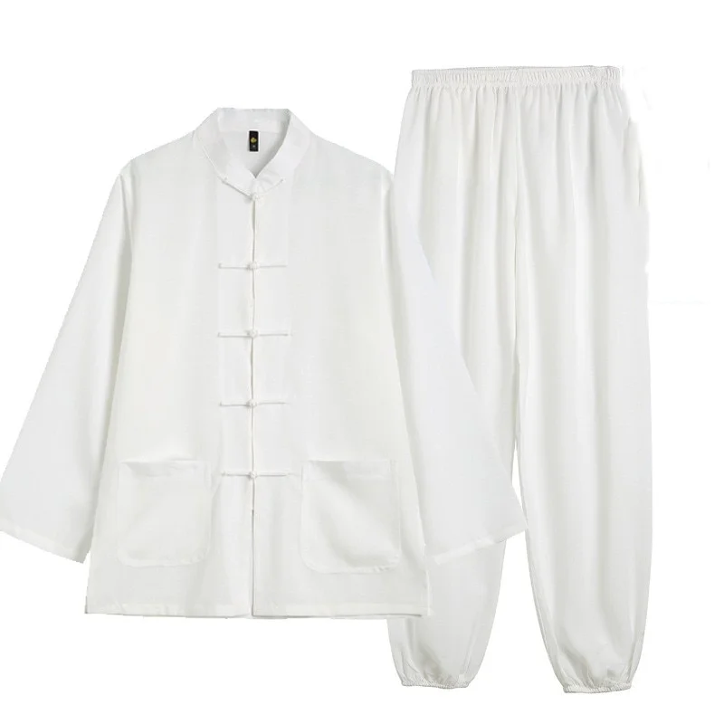 Traditional Kung Fu Clothing Set Men Summer Linen Martial Arts Uniform