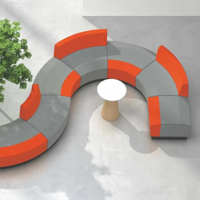 S Shape Office Furniture Modern Innovative Leisure Modular Office Sofa Combination Sectional Sofa Set Fabric European Style