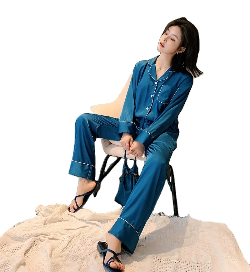 Sleepwear Supplier Satin Pajamas Women Long Sleeve Pyjamas Sleep Wear Sexy Women Polyester / Cotton Custom Private Label Fleece2