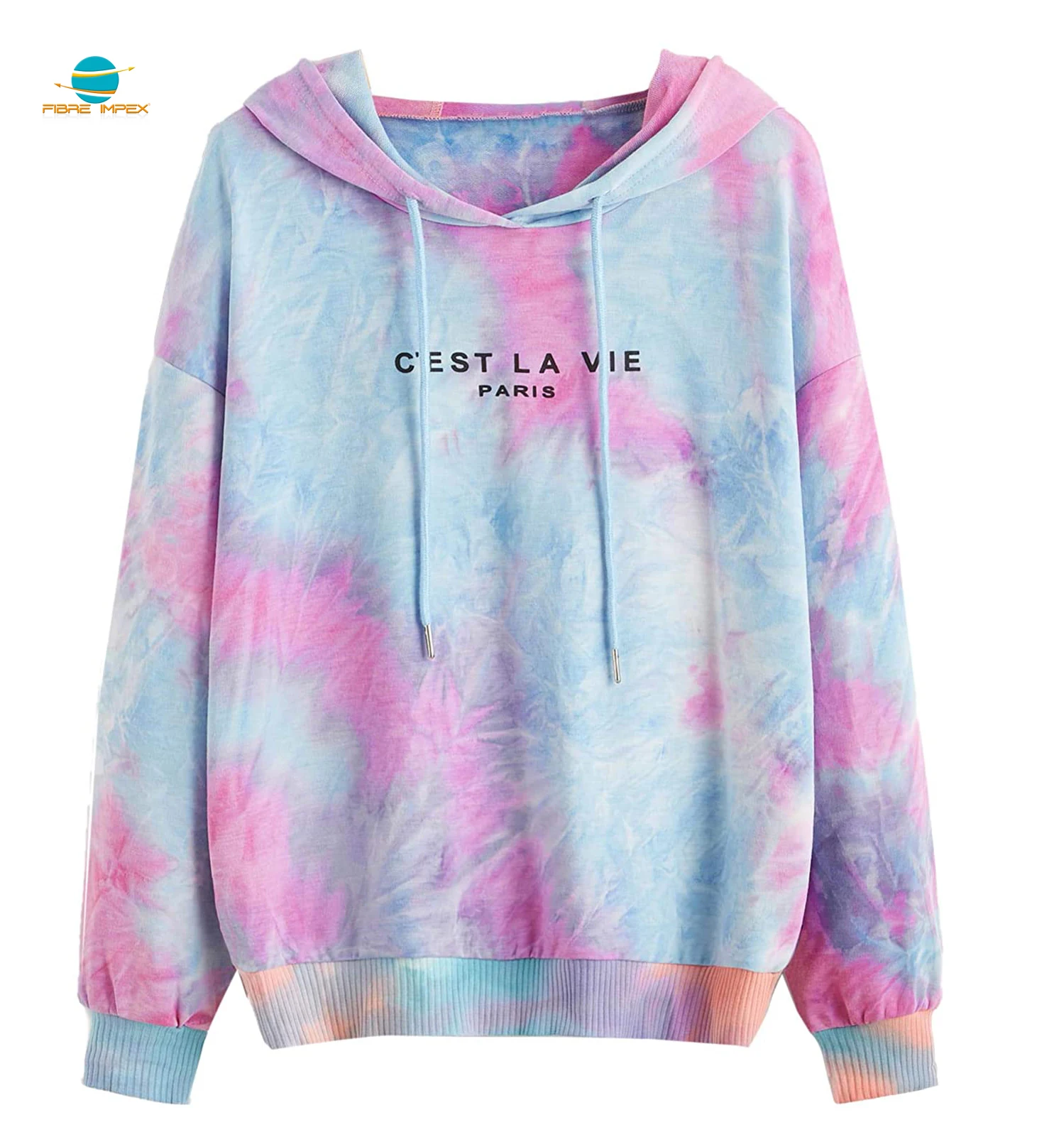 women drop shoulder hoodie tie dye stylish & cool women female hoodies custom made design logo