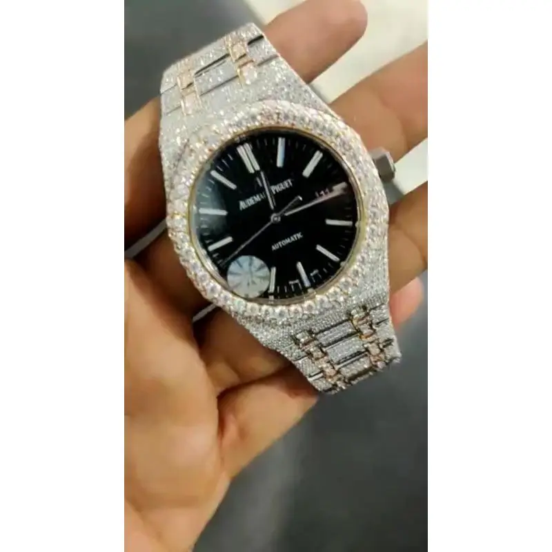 Часы мужские водонепроницаемые, браслеты из нержавеющей стали, из чистого бриллианта, роскошные