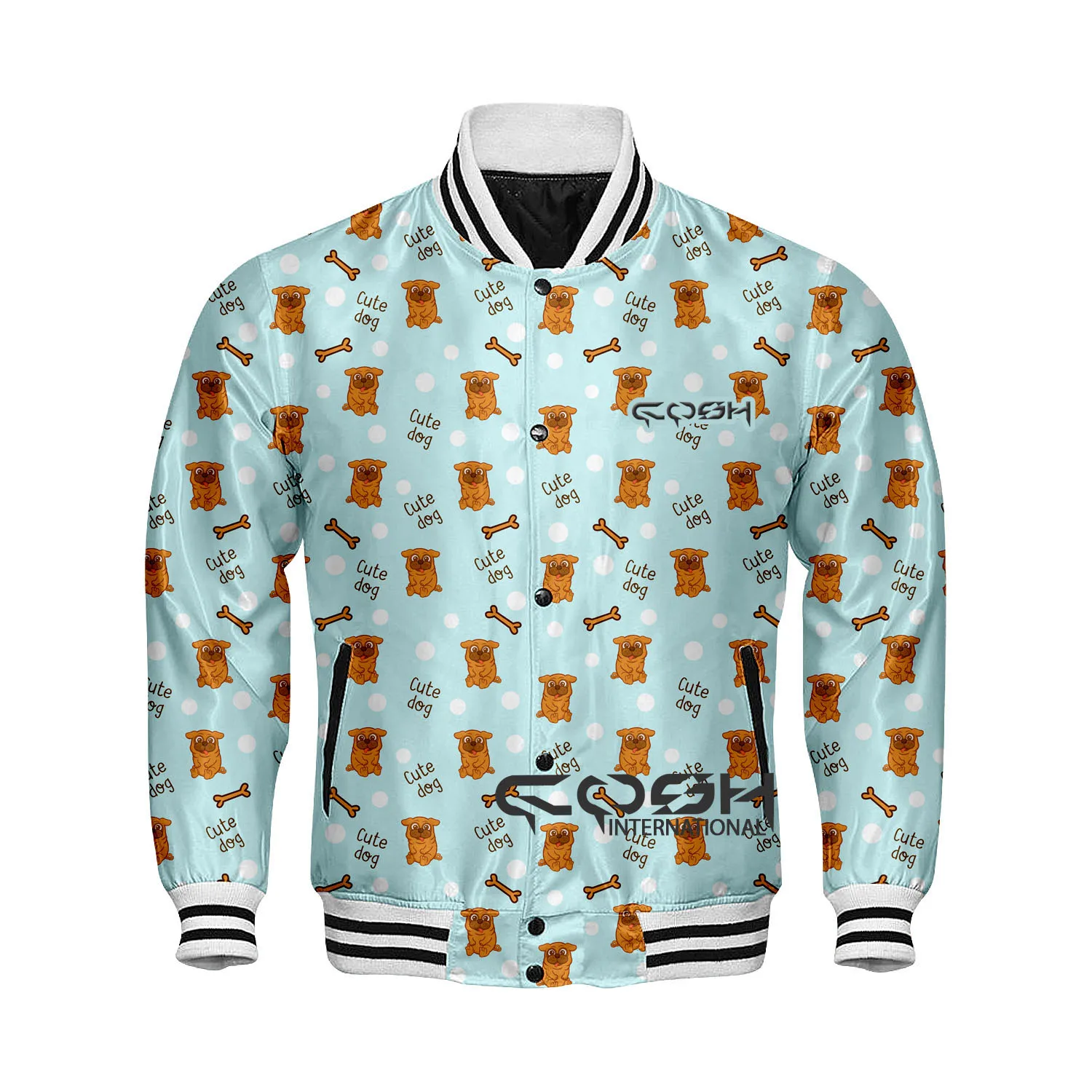 Digital Sublimation Printed Pullover Long Sleeves Satin Baseball Jacket Wholesale Windproof Letterman Jacket From Pakistan