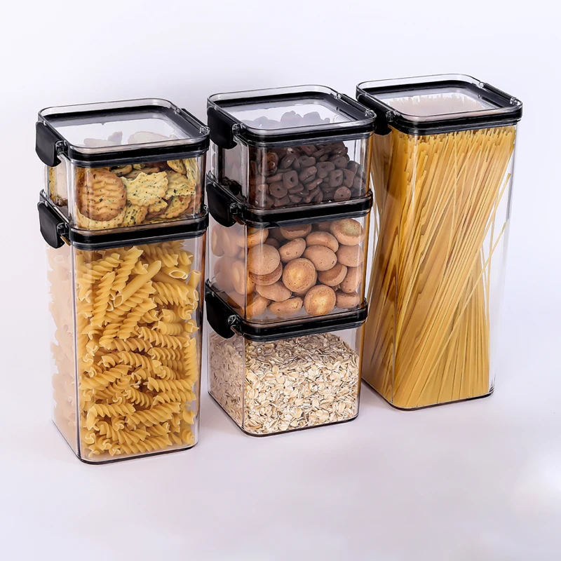 6  Pieces Airtight Food Storage Containers BPA Free Plastic Cereal Containers with Easy Lock Lids for Kitchen Pantry Storage