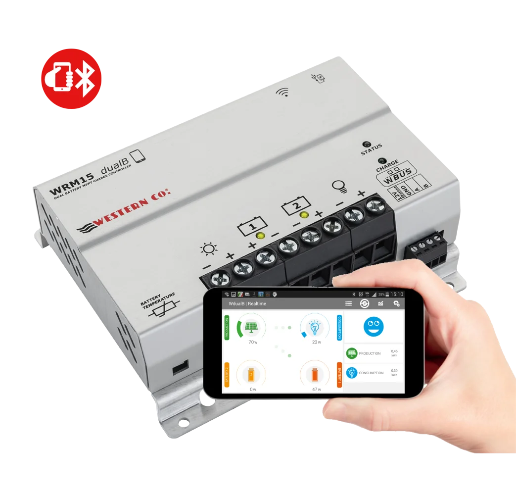 Bluettoth  MPPT Charge Controller 12V 24V autodetect FOR CAMPER