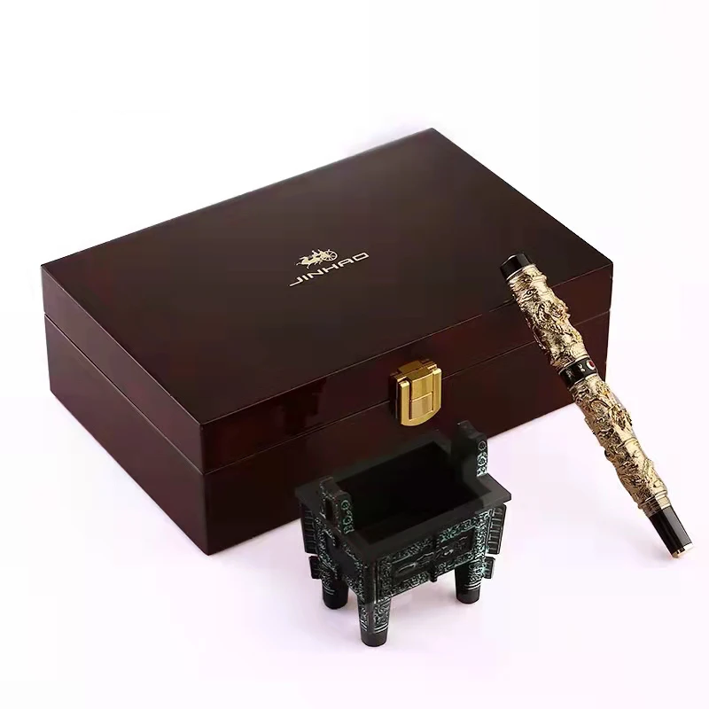 Jinhao 0 5 мм передовым двойным драконов жемчуг тиснением Шариковая ручка для офиса и школы поставщик подарков