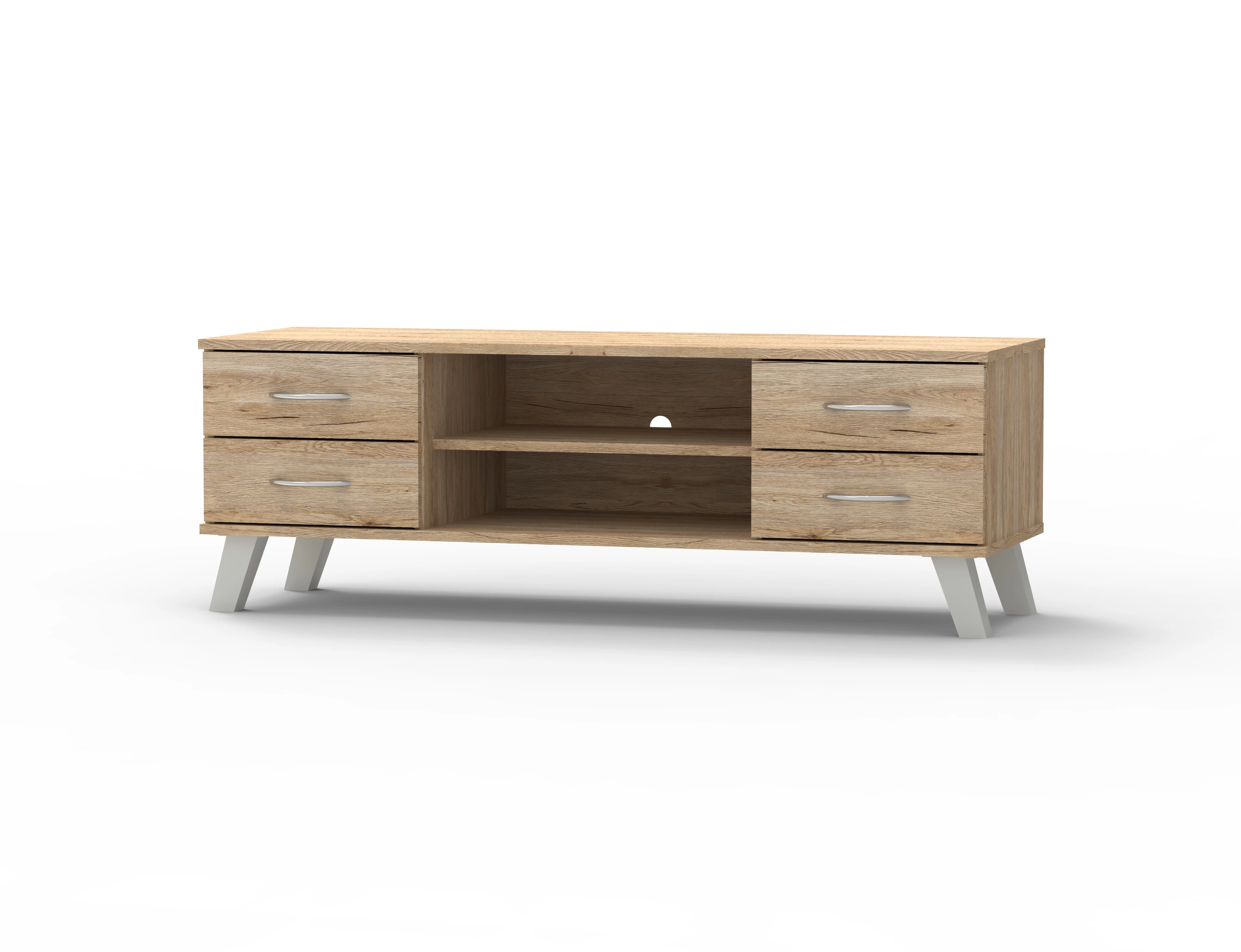 Modern TV Stand Living Room Furniture Wood TV Cabinet Wooden Style Made in Malaysia 26_0001