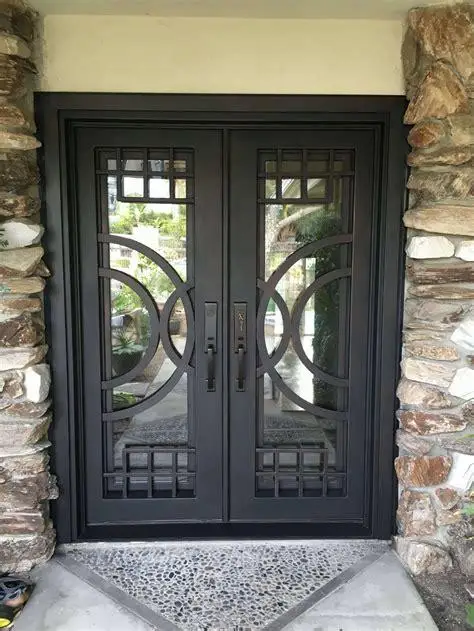 Golden Supplier Iron Glass Door Iron Entrance Door Wrought Iron Door For Home