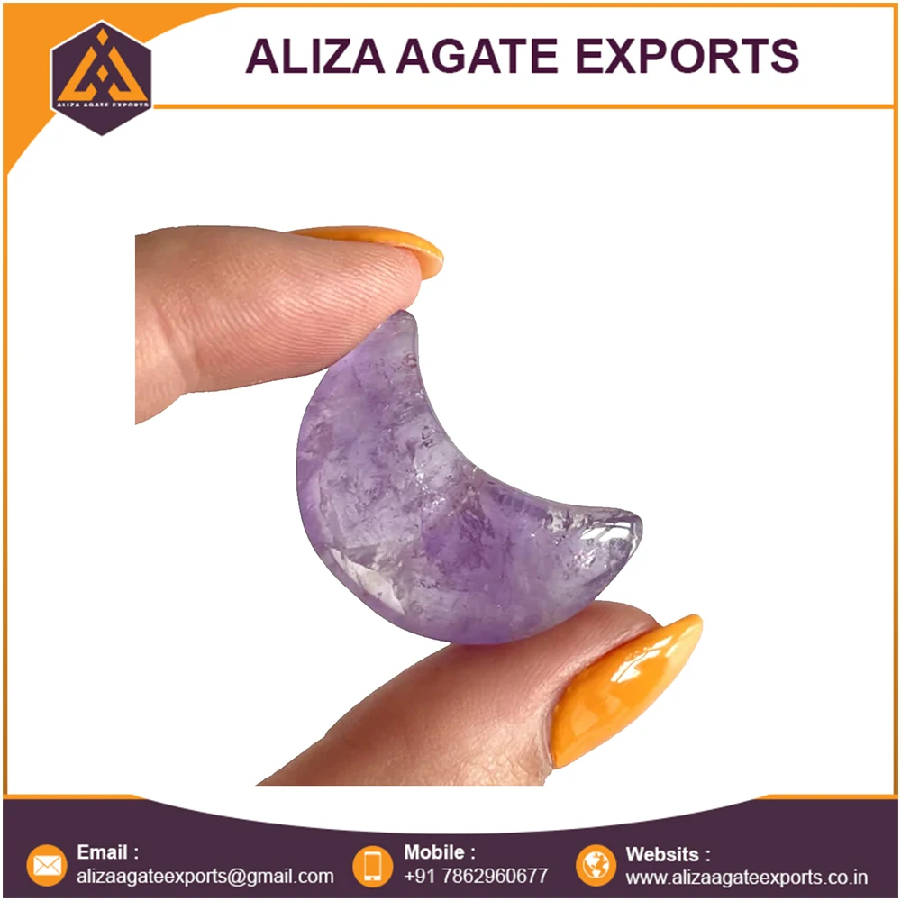 Best Selling Amethyst Crescent Moon For Calming And Peaceful Energy