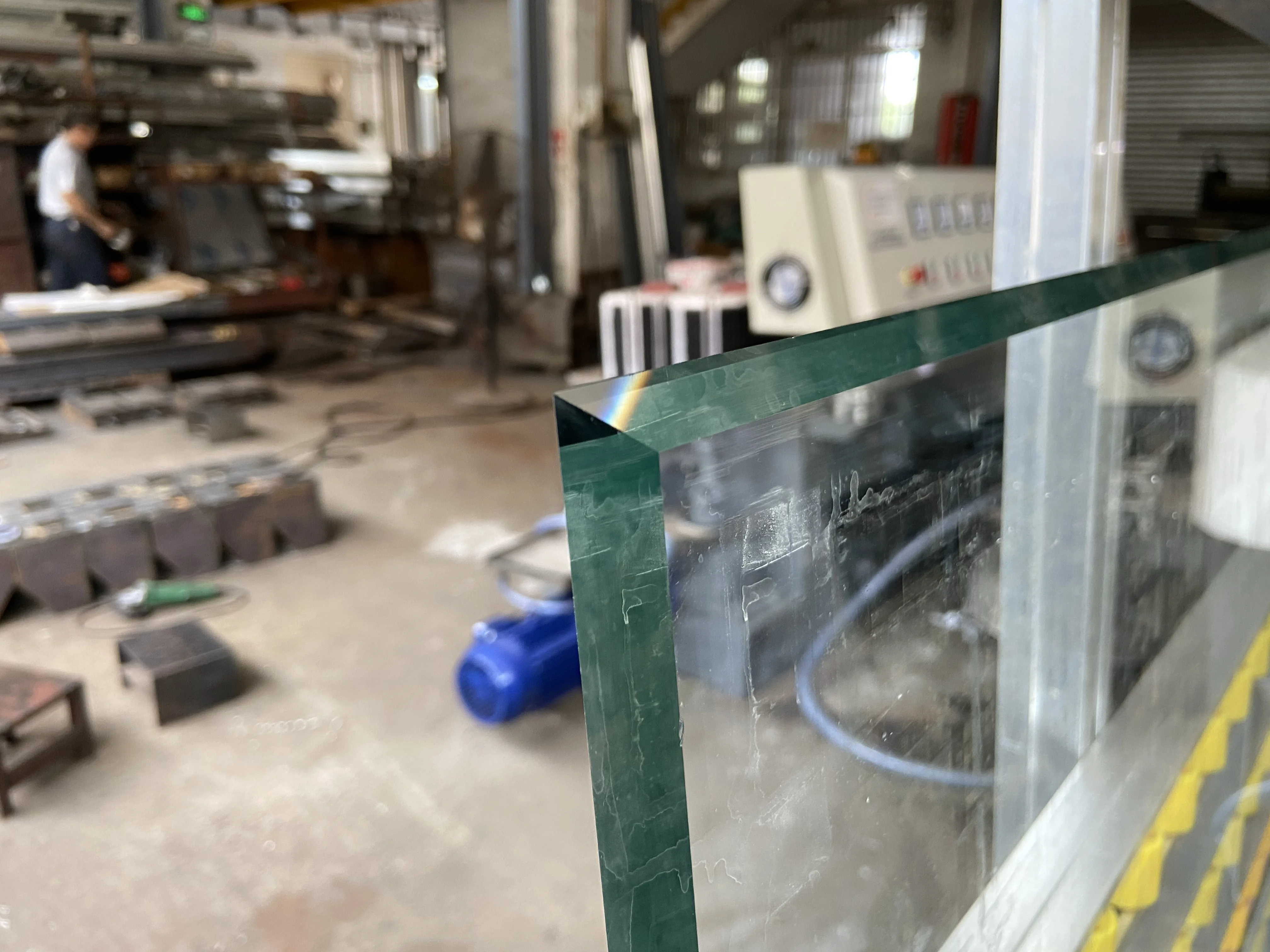 10 motors 45 degree plc control glass angle changing edging machine