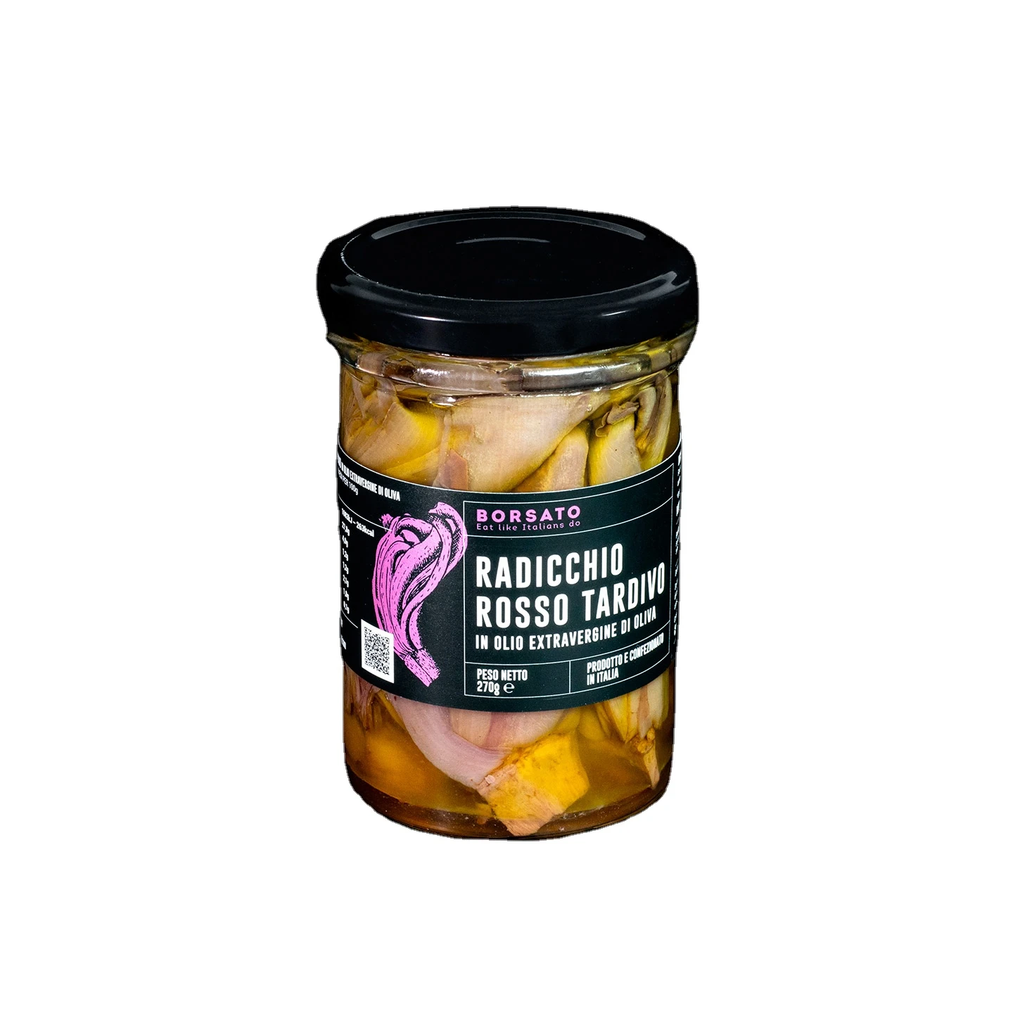 High quality Italian red radicchio tardivo in extra virgin oil