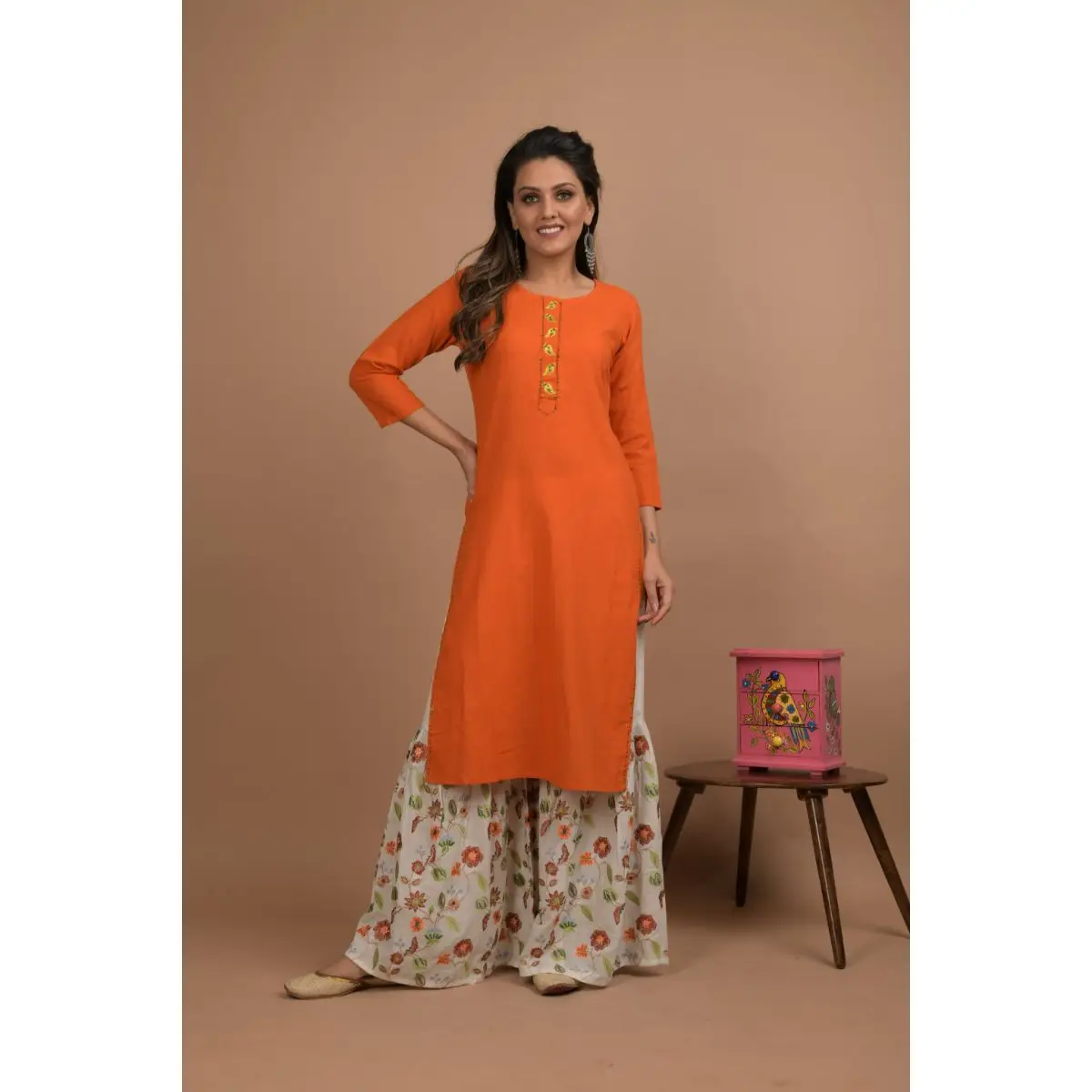 Latest Designer wear Ethnic Kurta And Sharara Set Kurti Sharara Set For Women & Girls Office wear Ethnic wear Designer