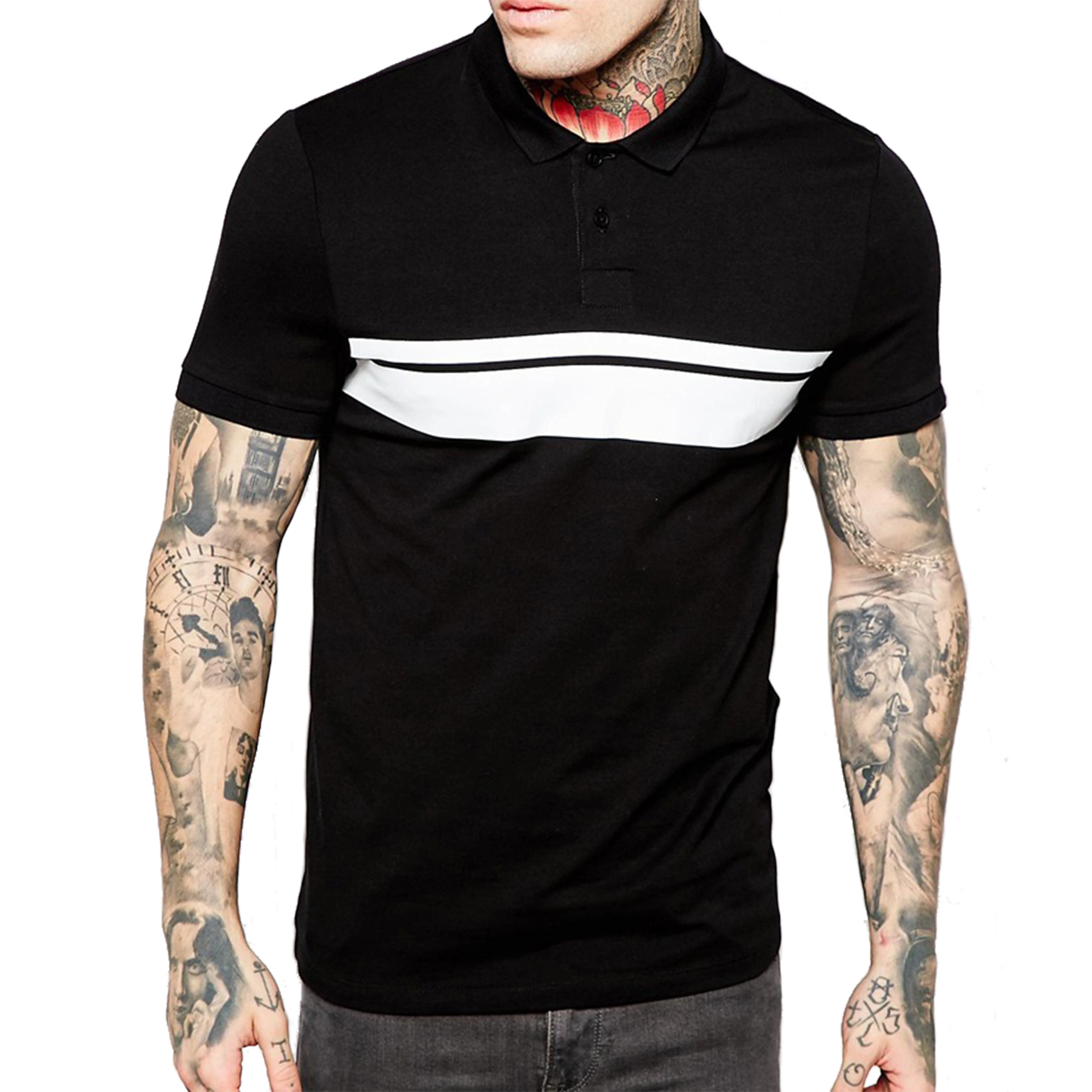 Breathable customized muscle jersey polo with slim cut sleeve & skinny fit cut closely to the body wholesales Bangladesh