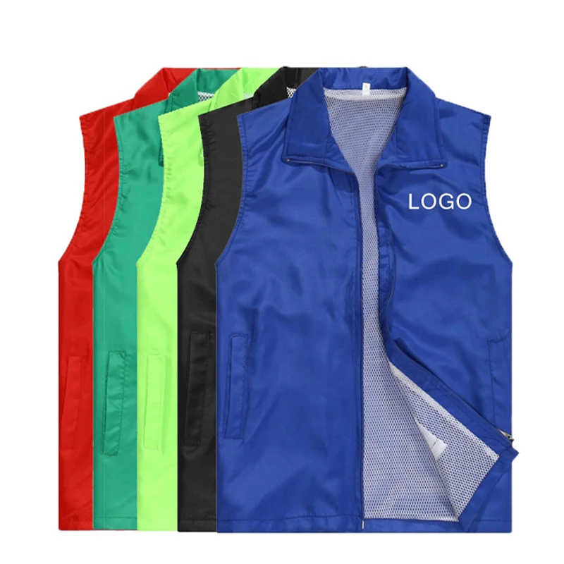 custom multi pocket road safety work vest high visible reflective safety working vest different solid colors.