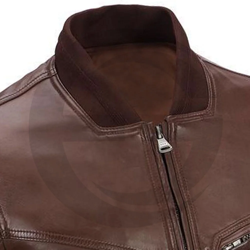 Men Genuine Leather Jacket Custom Made Fashion Leather Jacket