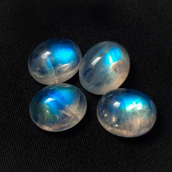 Natural  rainbow moonstone plain oval certified loose gemstones