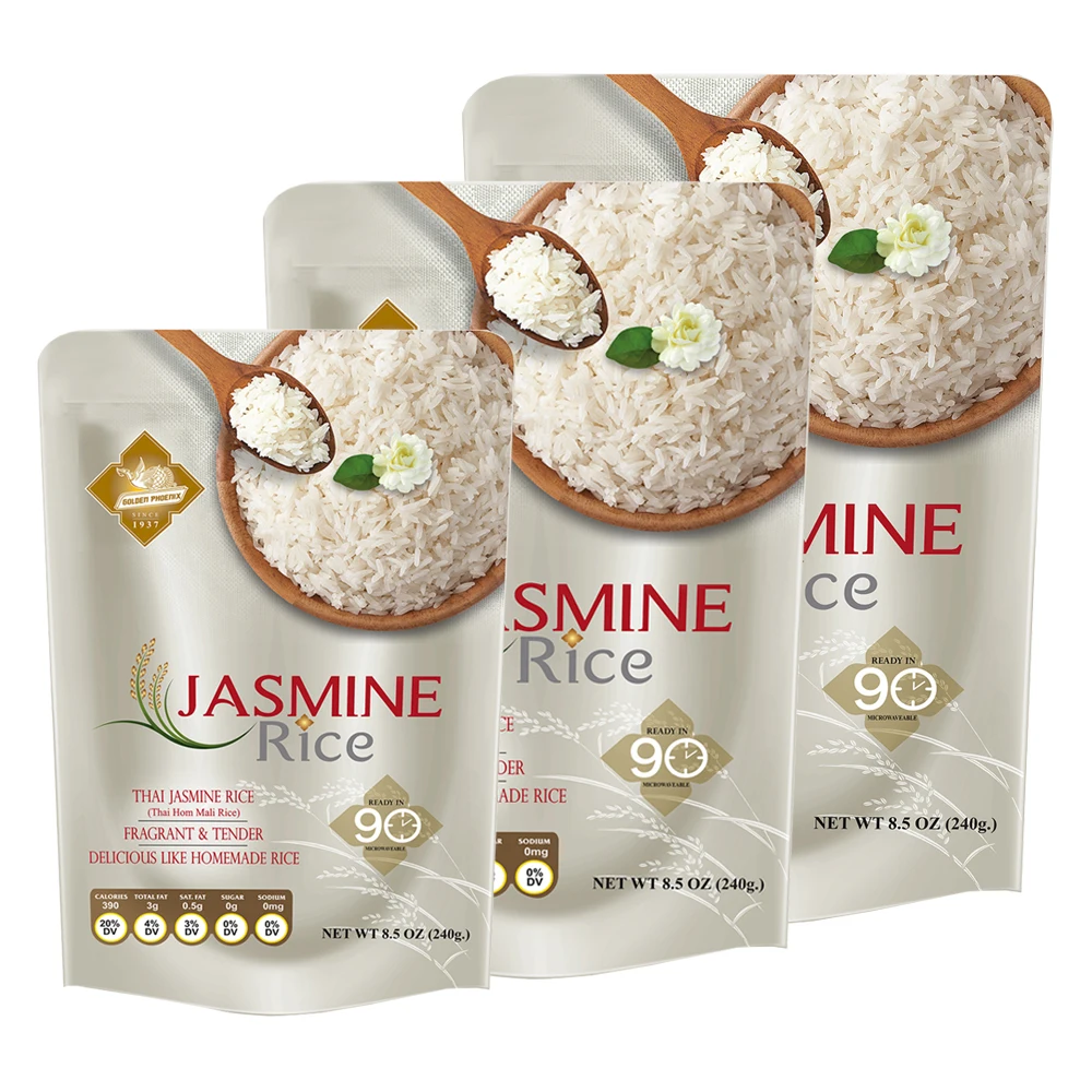 Instant White Rice Ready to Eat - Thai Jasmine Rice Pack in Pouch 240g Wholesale Hom Mali Rice Product rom Thailand