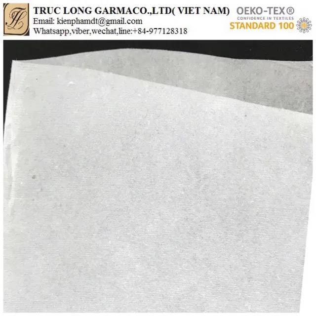 Good quality embroidery backing paper fusible fusing interlining for women coat wide fusible