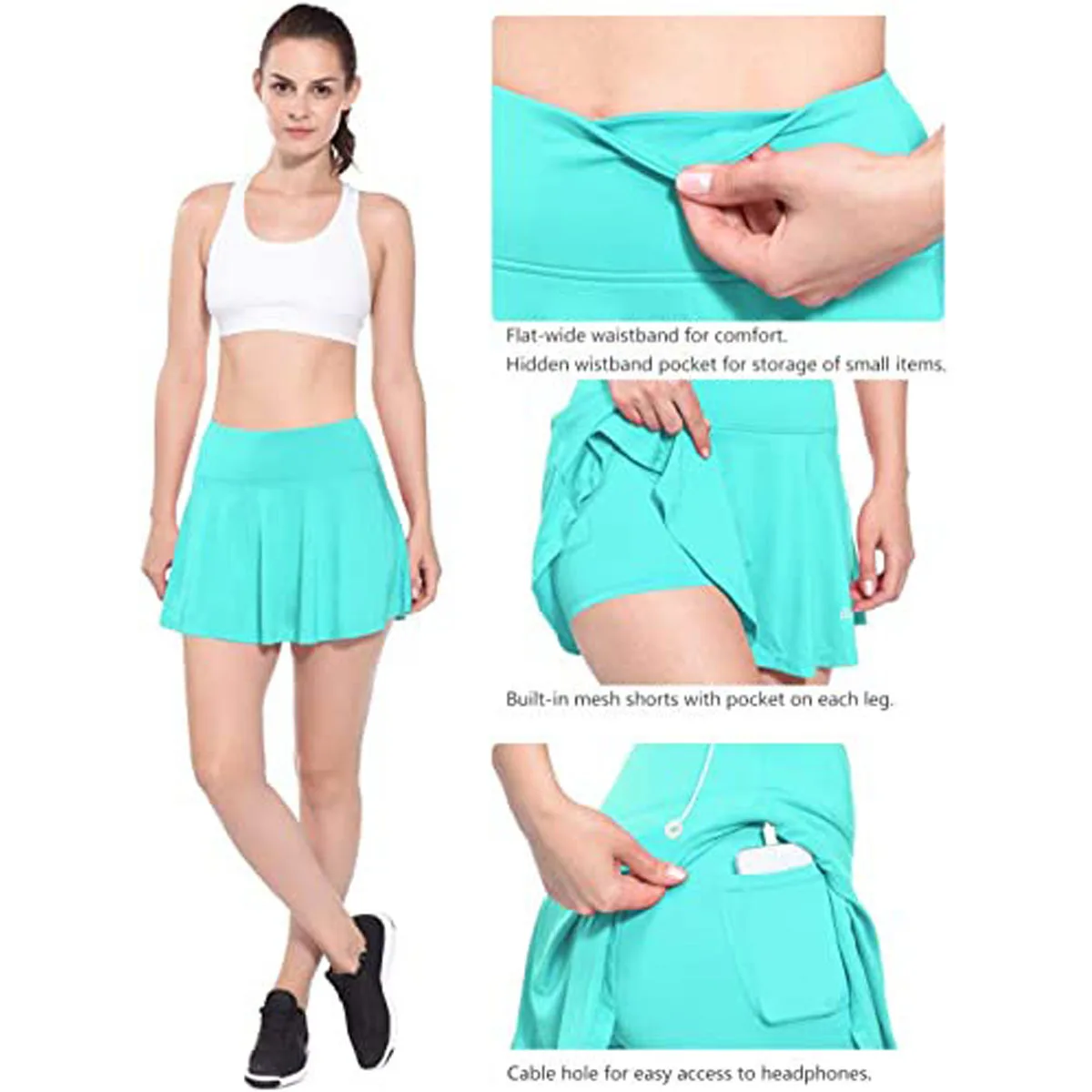 Quick Dry lightweight fabrics two Sides Pleated design Custom Sublimation Printing Tennis Skirts for Women workout Sports