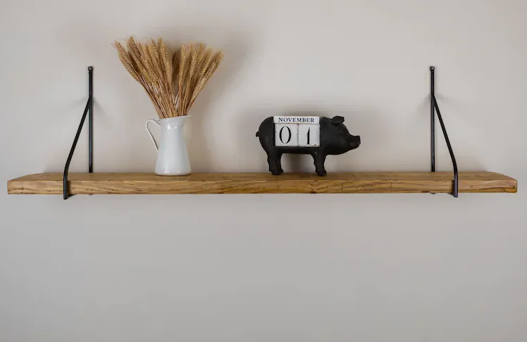 Современная Деревянная настенная полка с черным кронштейном железная гостиная книжная для хранения домашний декор по оптовой цене из Индии