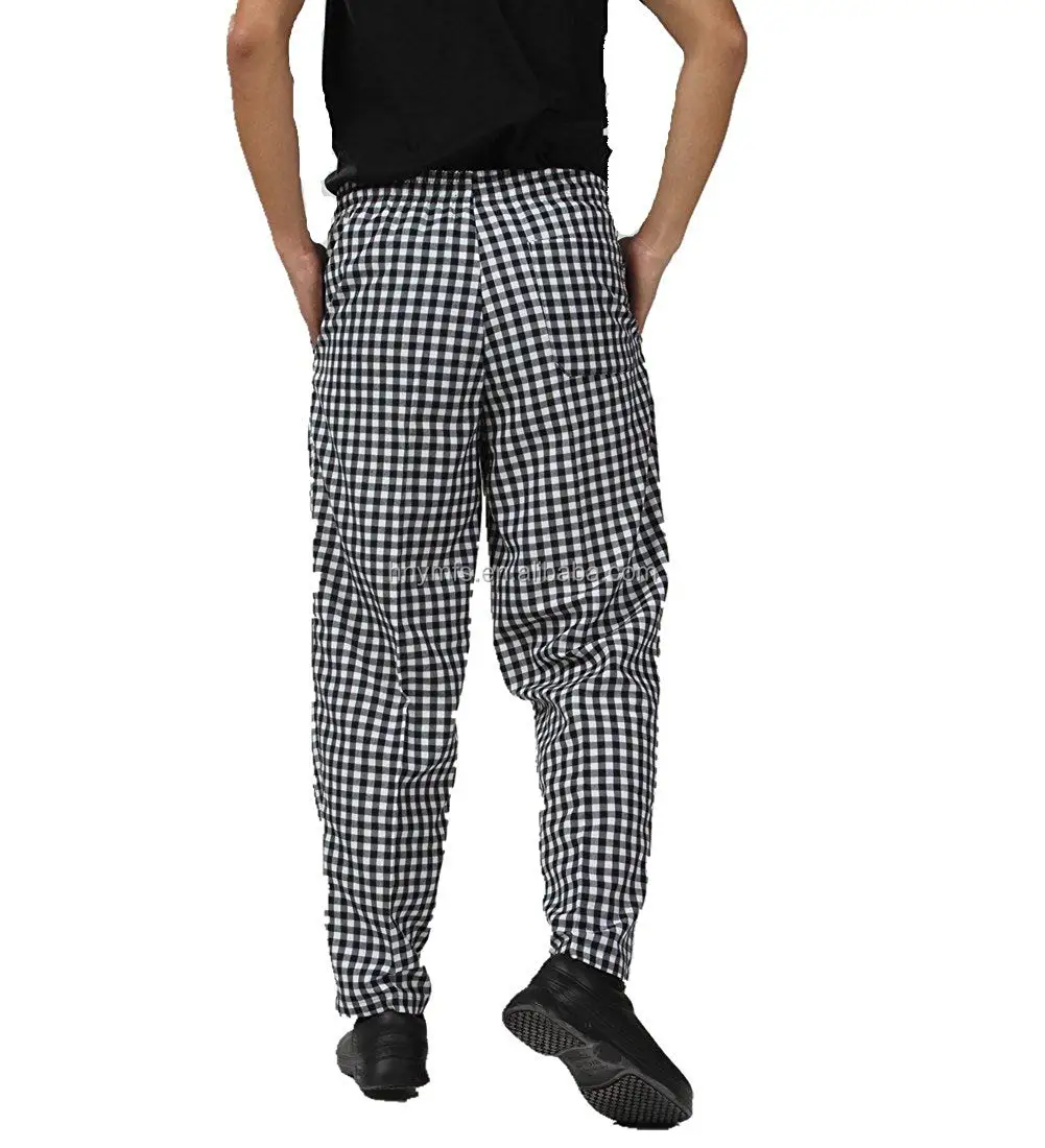 
Professional Unisex Ready-made Check Chef Pants Fashion Chef Uniforms Pants 
