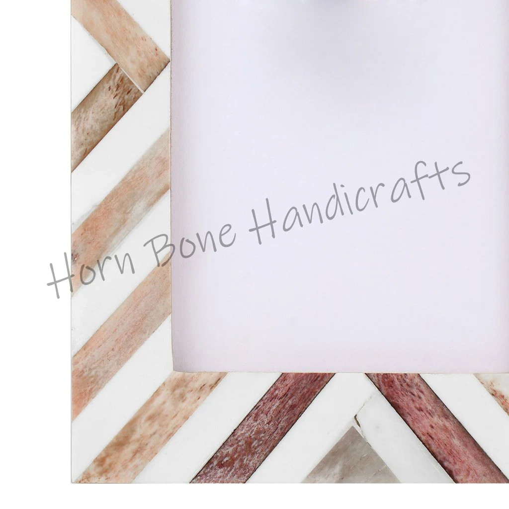 Top Products Bone Inlay Photo Frame Designer Wall Decor Bone Stripes Picture Frame Wall Art Photo Frame Custom Colors