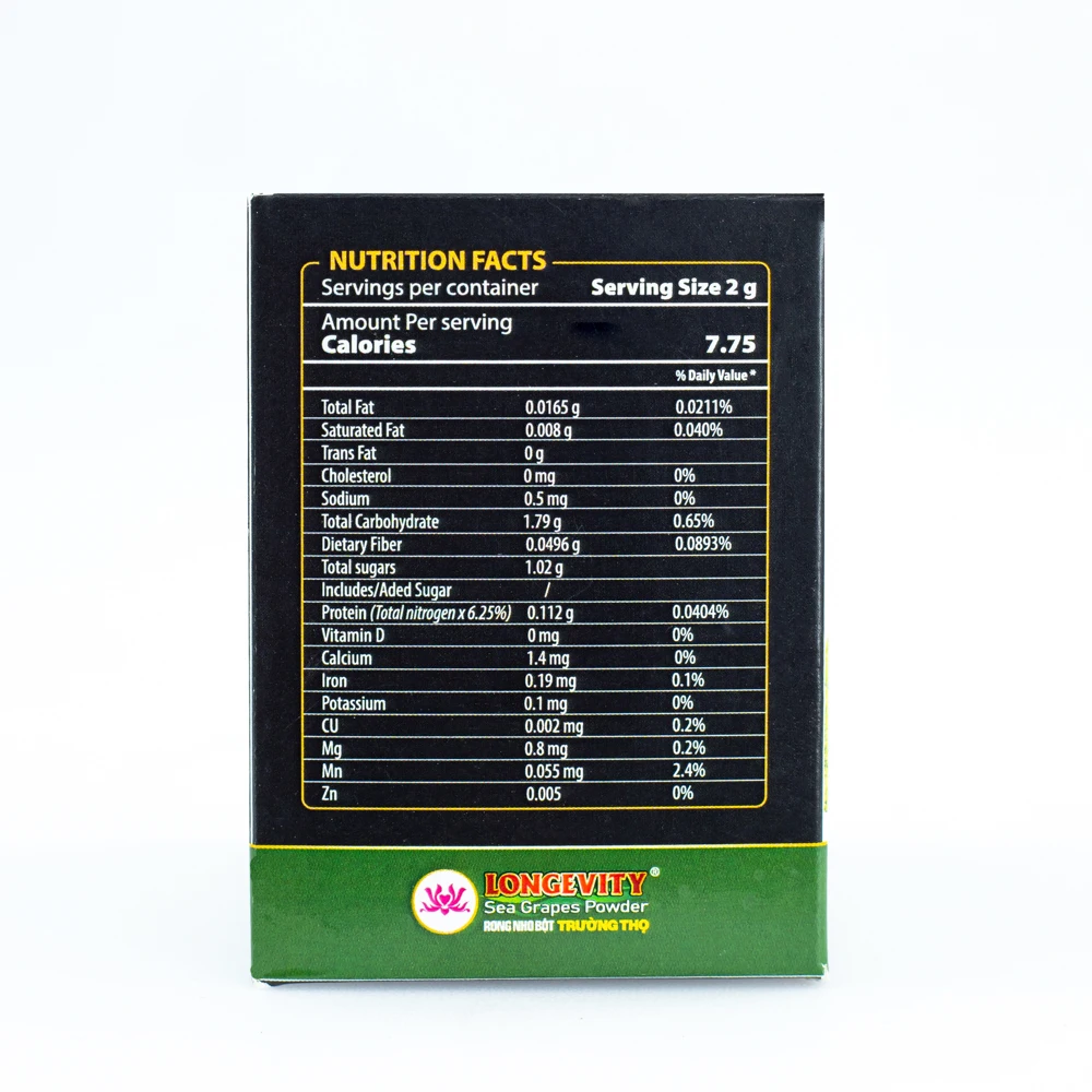 Best Selling 500G Weight Cool Places Storage Longevity Sea Grapes Powder  For Food And Beauty