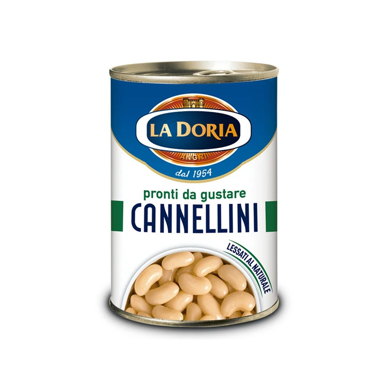 High Quality Made In Italy La Doria Cannellini beans in easy-open cans 24x400g Steamed Processing For Export
