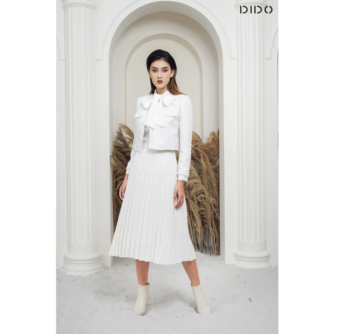 New Arrival !!! Wholesale Casual Dresses Womens Skirt Outfit Set Dress Fabric tweed Fashion clothing for women from Viet Nam