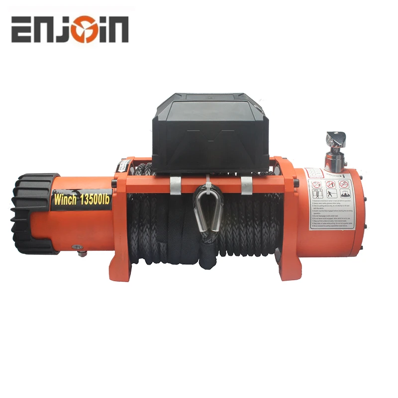 ENJOIN 12V 13500lbs winch OEM 4X4 Wholesale 13500lbs with Synthetic Rope 4x4 Offroad Accessories Electric Winch