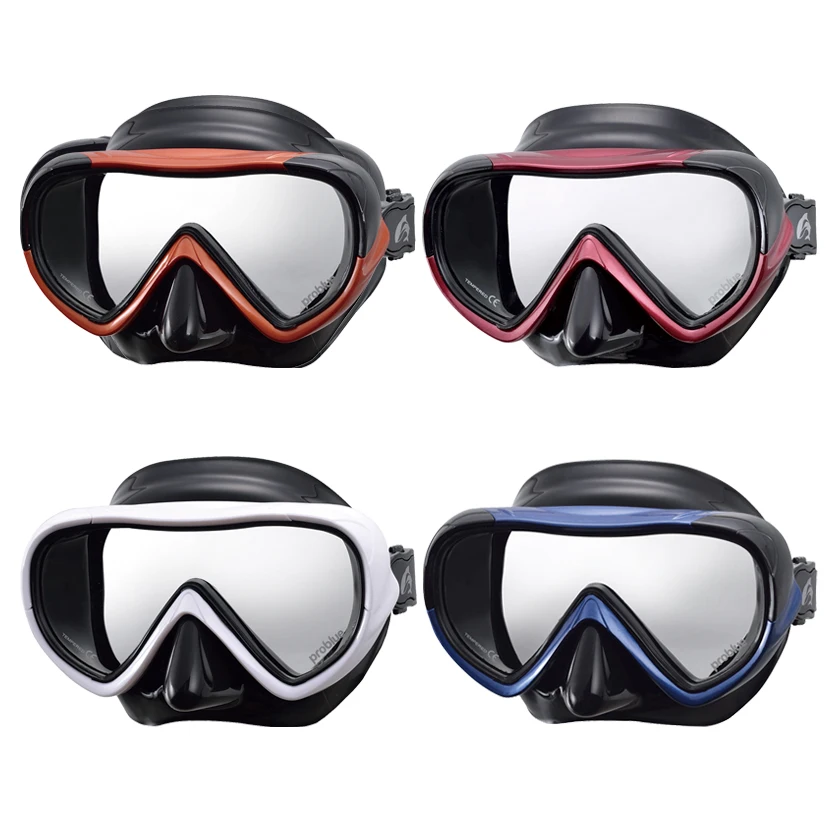 problue MS-152B Low volume Black silicone diving mask with scuba  for scuba diving