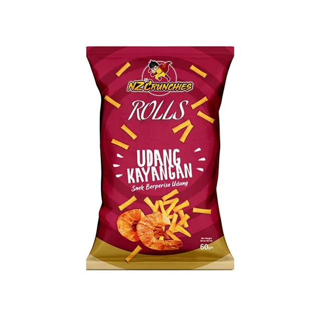Best Selling Delicious NZC Rolls Udang Kayangan (PRAWN) Bag Packaging Package Processing Type Fried Unique Crunchiness
