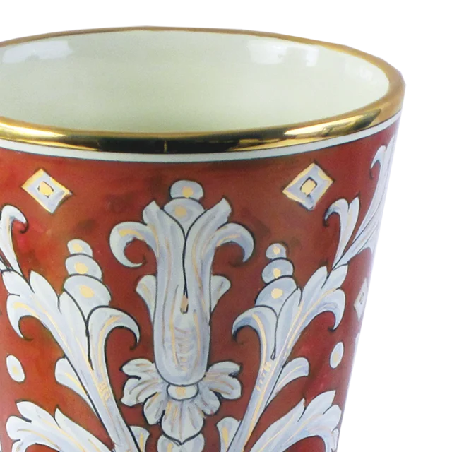 Italian pottery home decoration italian style 25 cm ceramic vase hand painted in Italy with pure gold