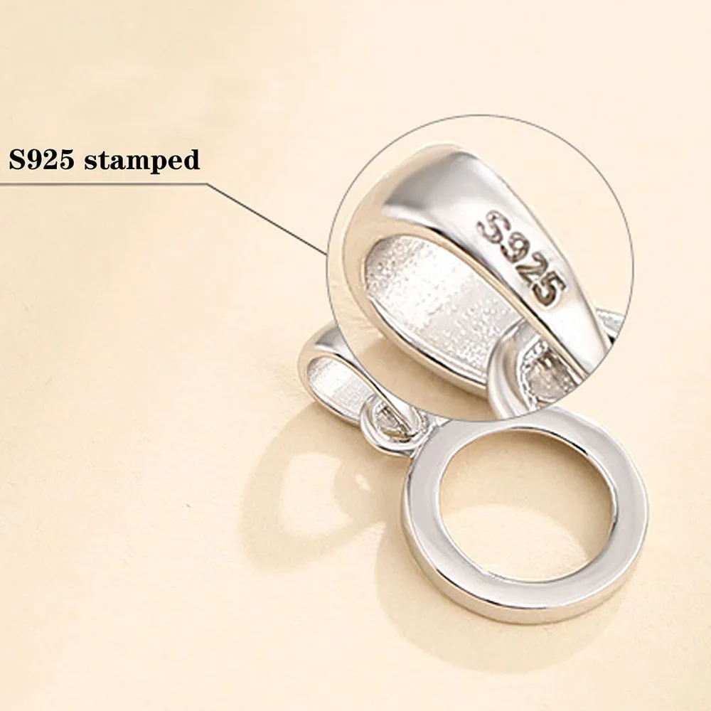 Реальное 925 стерлингового серебра 23 мм Цанга Шарм круглый ободок «DIY» чашка подвеска Пустые компоненты крепления Самые продаваемые ювелирные
