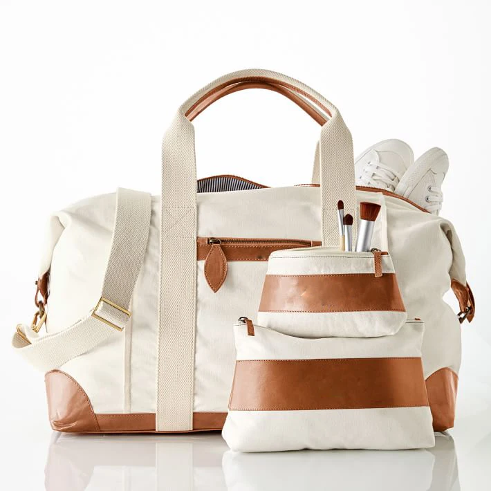 Wholesale Large Women Ladies Travel Canvas Carry on Shoulder Duffel Overnight Weekender Bag