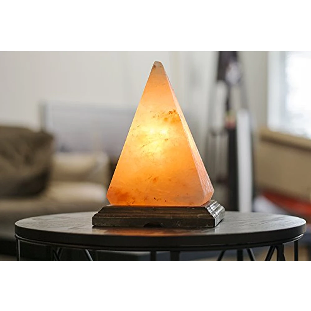 Хрустальный камень чистая и натуральная пирамида Гималайская солевая лампа ночник с регулируемой яркостью