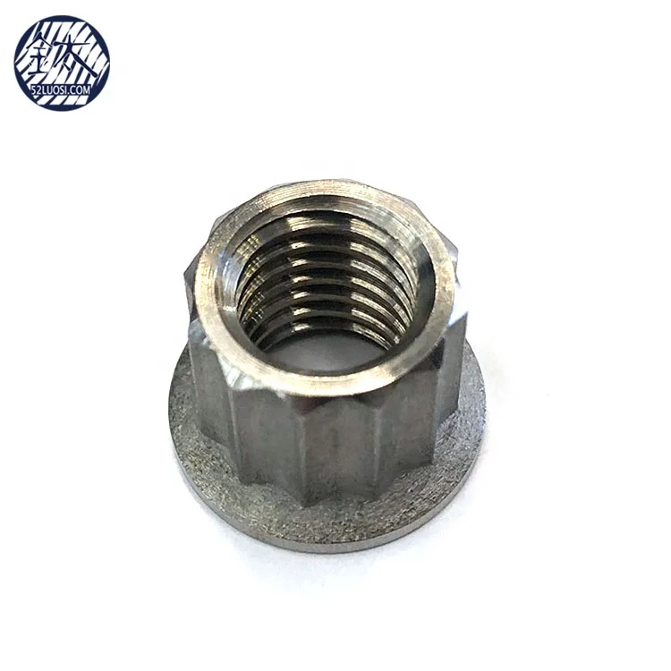 m10x1.5 m10x1.25 Titanium 12 Point 12-spline Flange Nut
