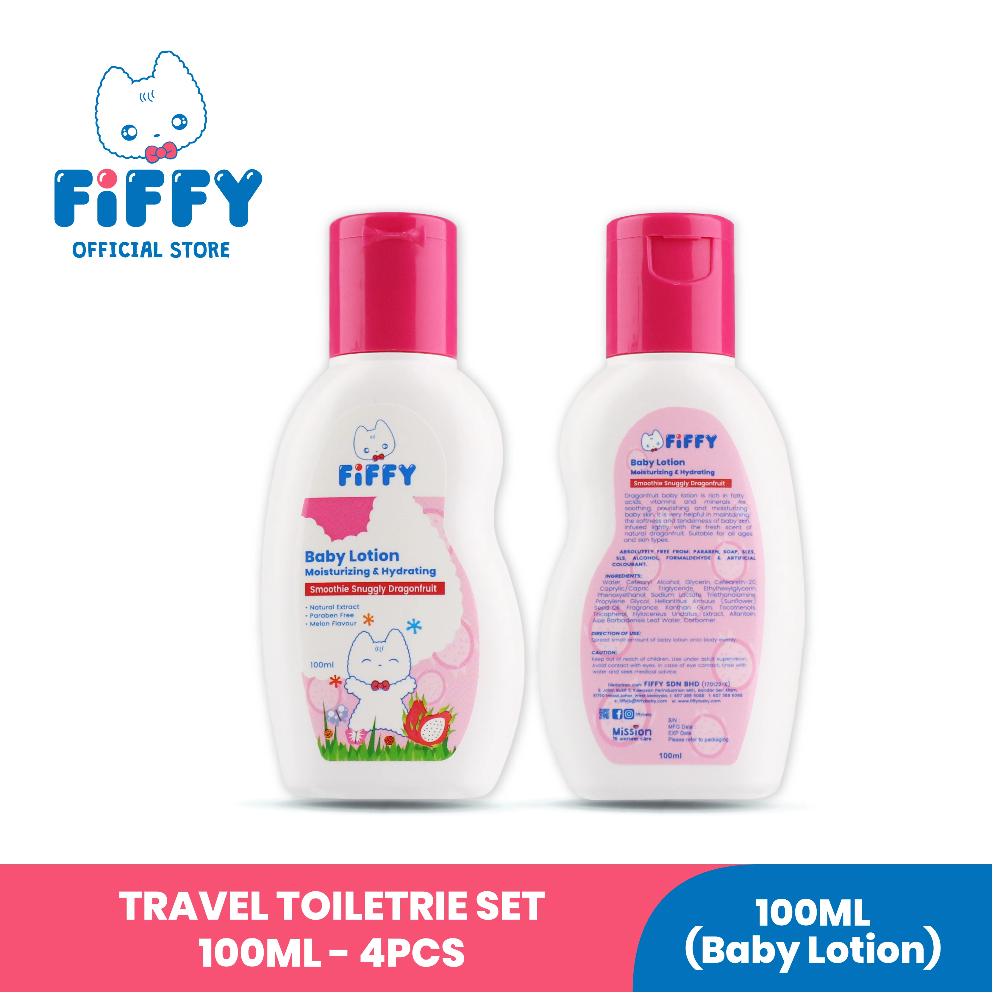 FIFFY Baby Shampoo Head to Toe Bath, Body Lotion & Hand Sanitizer Toiletries Set Baby Gift Set