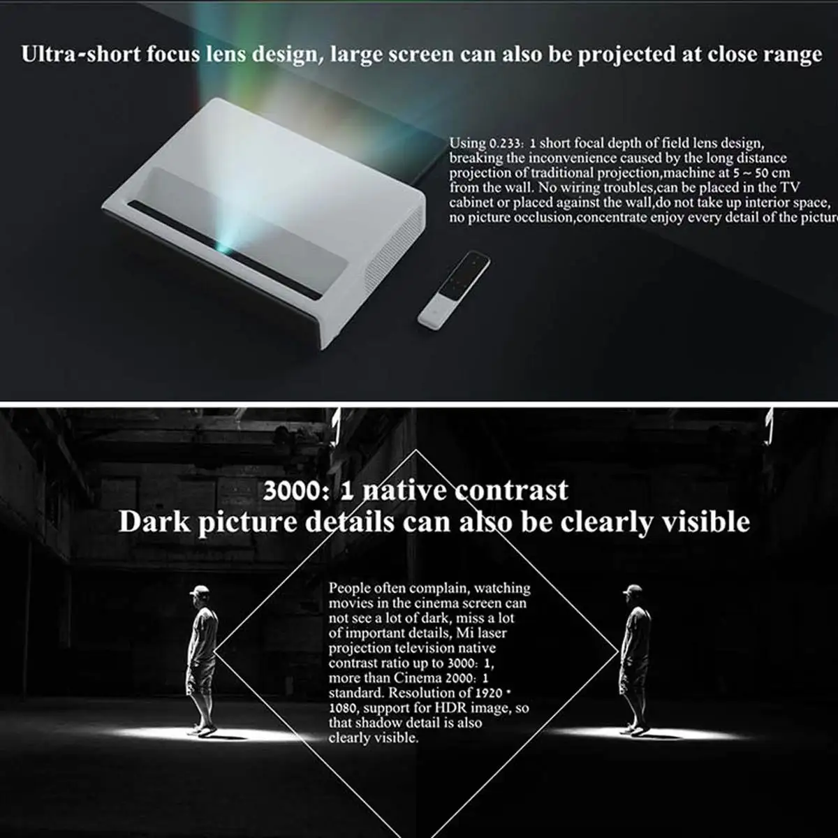 Xiaomi Laser Light Projector 150 Inch outdoor mijia 4K ultra short throw smart tv laser projector