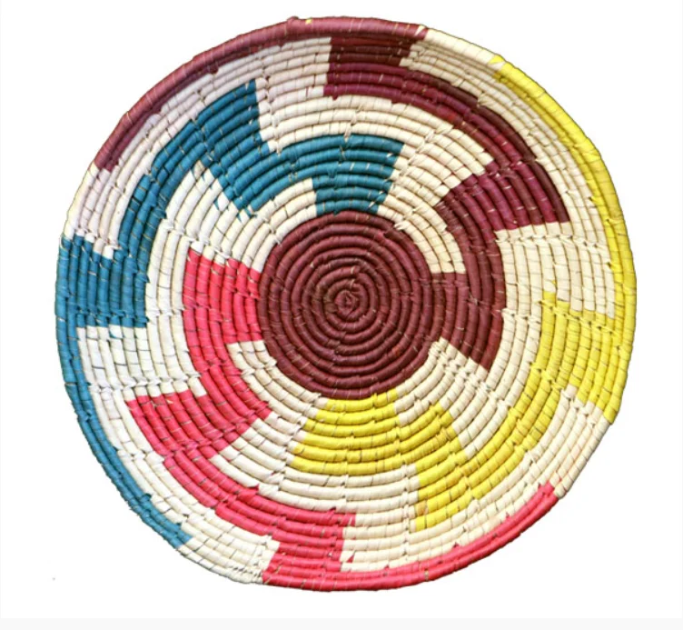 Плетеная вручную корзина с датой и ладонью маленькая плетеная ручной работы