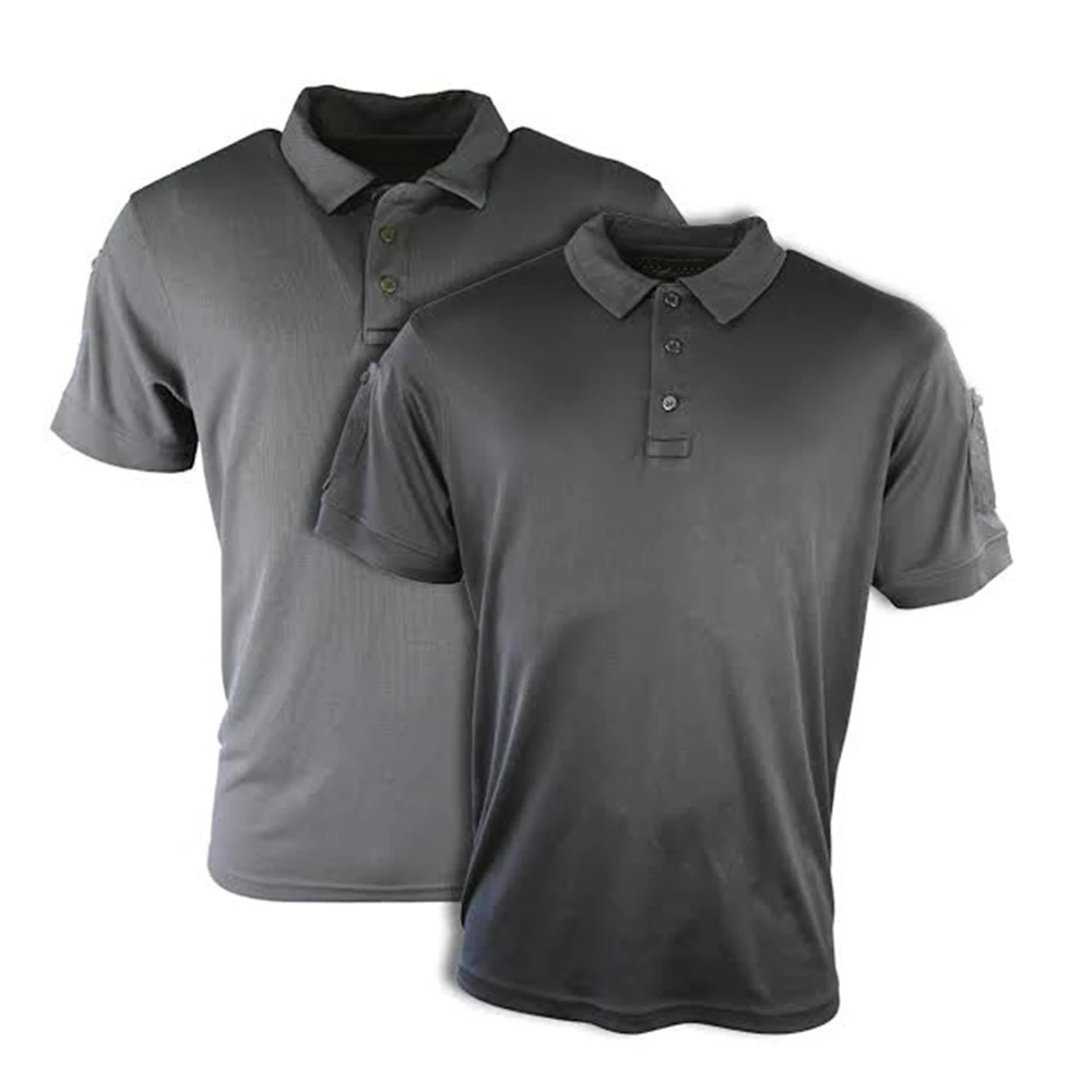 Solid Plane Grey Men Tactical Polo T Shirts Soft Cotton Made