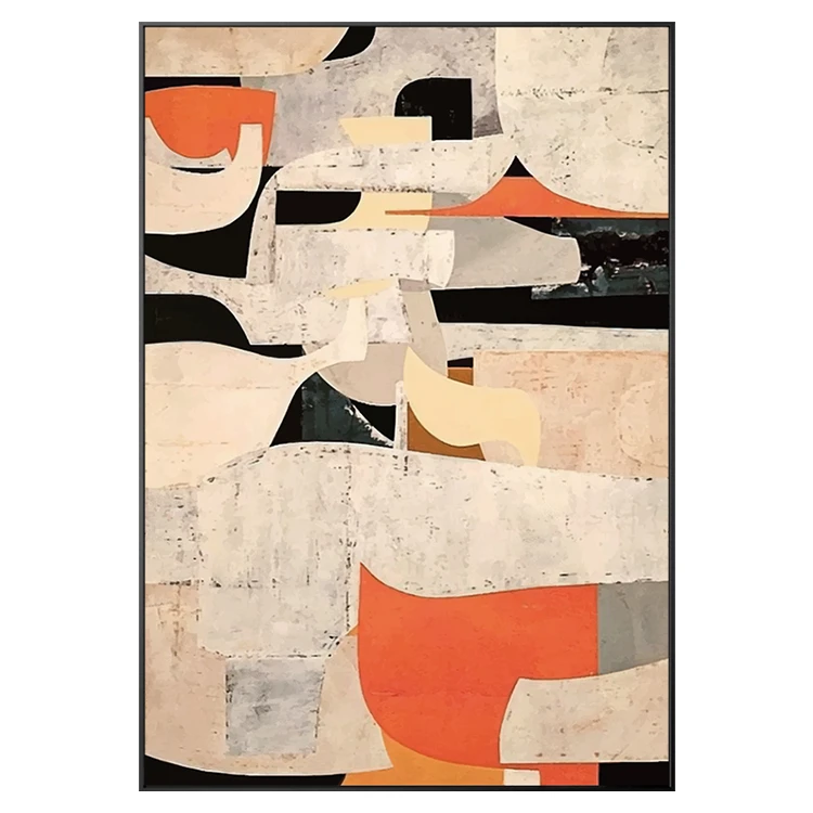 Абстрактный холст, настенное искусство, оранжевый и коричневый Современный художественный Рисунок на холсте, художественные картины, Настенный декор, 20*30 дюймов/50*75 см