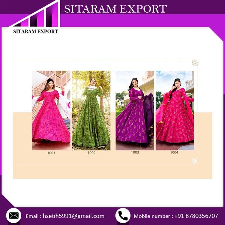 Best Stylish Women Muslin Gown With Designer Dupatta Buy at Lowest Price On Bulk Order