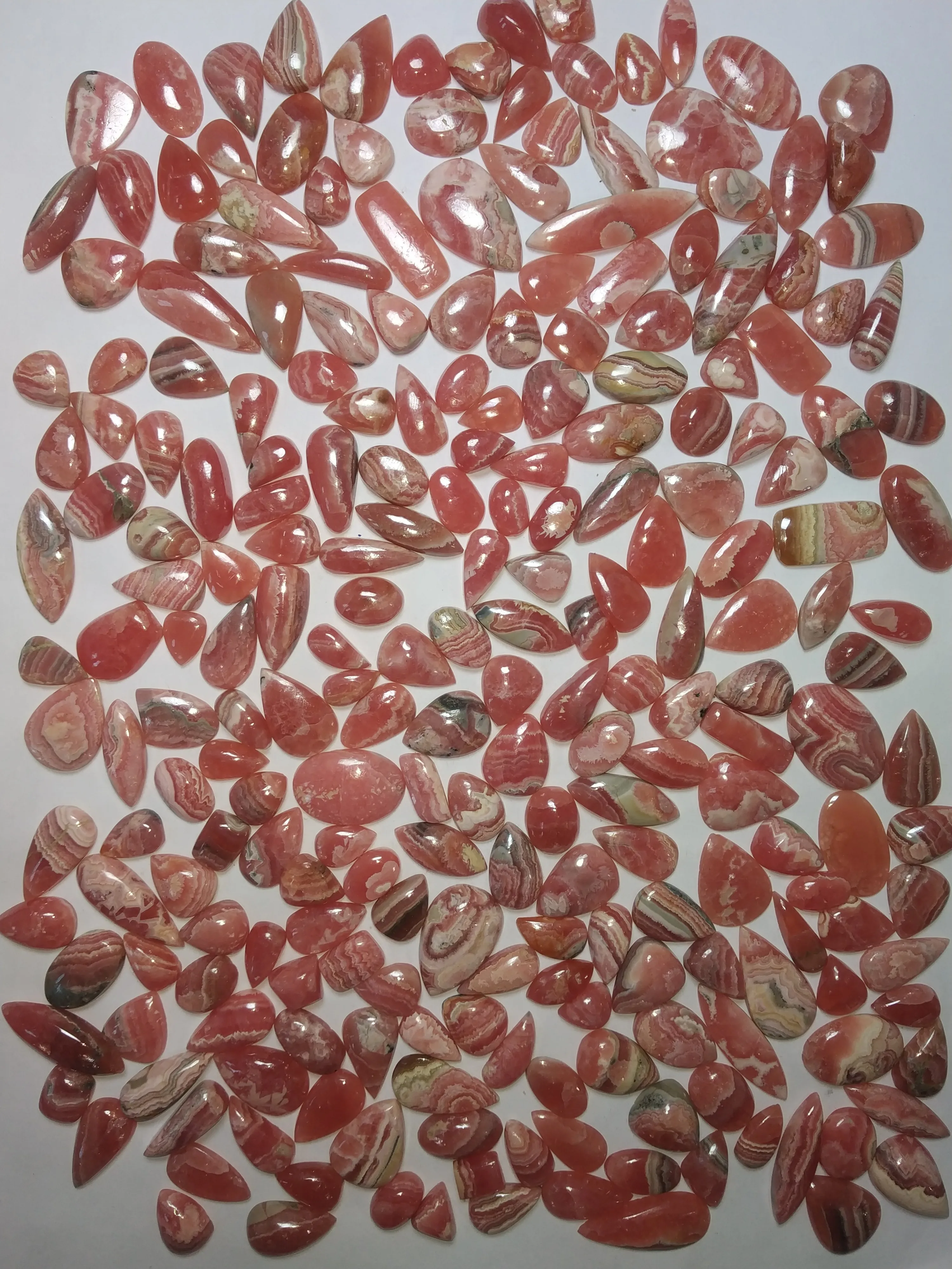 Natural Rhodochrosite Loose Gemstone Cabochon Mix Shape and Size Rhodochrosite Gemstones Lot For Jewelry Making Use at Bulk Rate